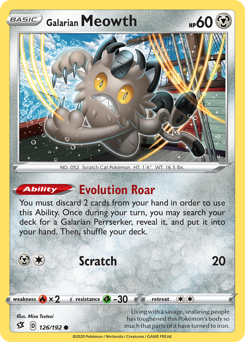 Pokemon Rebel Clash Galarian Meowth - 126