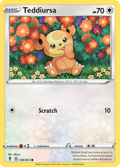 Pokemon Evolving Skies Teddiursa - 126