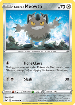 Pokemon Sword & Shield Galarian Meowth - 127