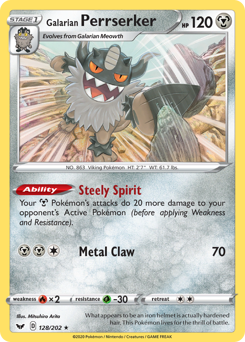 Pokemon Sword & Shield Galarian Perrserker - 128