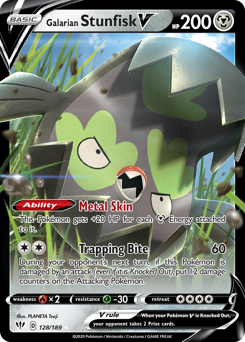 Pokemon Darkness Ablaze Galarian Stunfisk V - 128