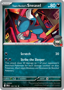 Pokemon Destined Rivals Team Rocket's Sneasel - 128