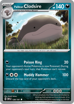 Pokemon Obsidian Flames Paldean Clodsire - 128