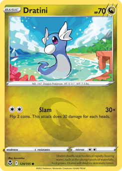 Pokemon Silver Tempest Dratini - 129