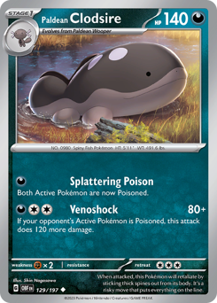 Pokemon Obsidian Flames Paldean Clodsire - 129