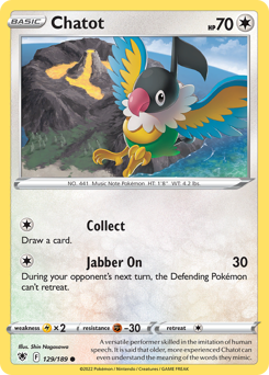 Pokemon Astral Radiance Chatot - 129