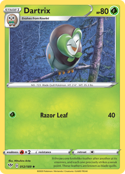 Pokemon Darkness Ablaze Dartrix - 12