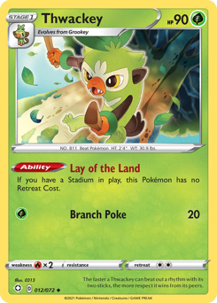 Pokemon Shining Fates Thwackey - 12