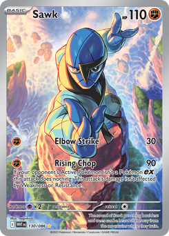 Pokemon White Flare Sawk - 130