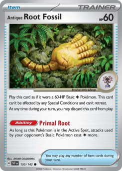 Pokemon Stellar Crown Antique Root Fossil - 130