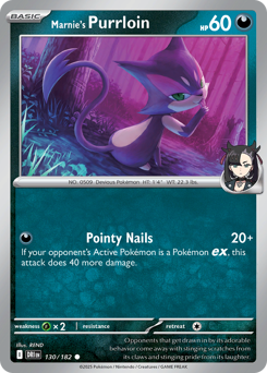Pokemon Destined Rivals Marnie's Purrloin - 130