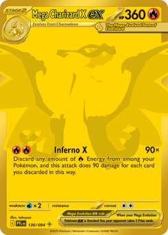 Pokemon Phantasmal Flames Mega Charizard X ex - 130