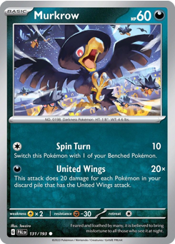 Pokemon Paldea Evolved Murkrow - 131
