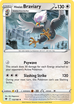 Pokemon Astral Radiance Hisuian Braviary - 132