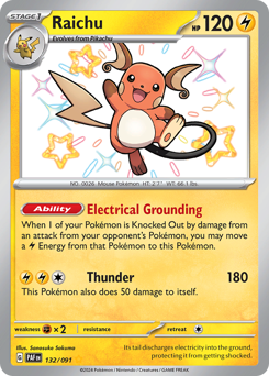 Pokemon Paldean Fates Raichu - 132