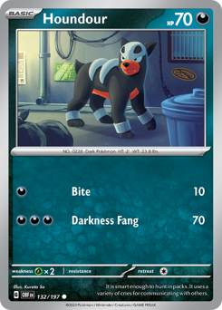 Pokemon Obsidian Flames Houndour - 132