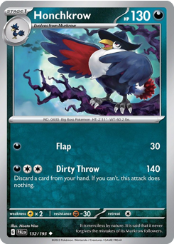 Pokemon Paldea Evolved Honchkrow - 132