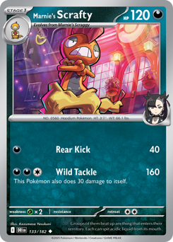 Pokemon Destined Rivals Marnie's Scrafty - 133