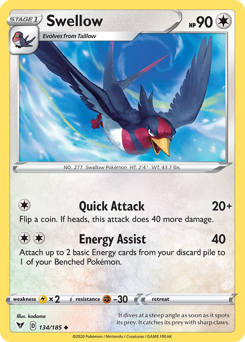 Pokemon Vivid Voltage Swellow - 134