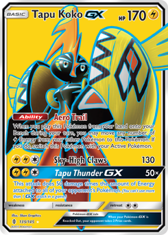 Pokemon Guardians Rising Tapu Koko-GX - 135
