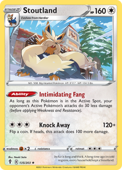 Pokemon Evolving Skies Stoutland - 135