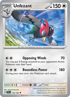 Pokemon Temporal Forces Unfezant - 135