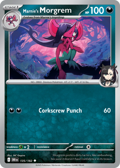 Pokemon Destined Rivals Marnie's Morgrem - 135