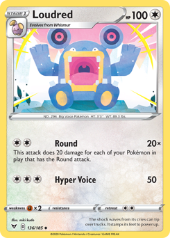 Pokemon Vivid Voltage Loudred - 136