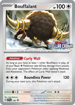 Pokemon Scarlet & Violet Black Star Promos Bouffalant - 136