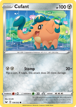 Pokemon Sword & Shield Cufant - 136