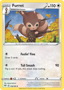 Pokemon Darkness Ablaze Furret - 136