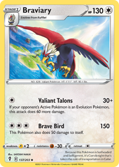 Pokemon Evolving Skies Braviary - 137