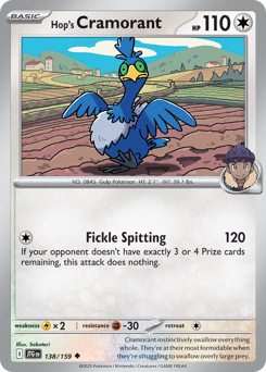 Pokemon Journey Together Hop's Cramorant - 138