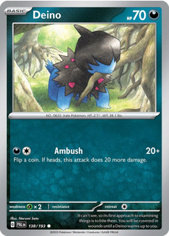Pokemon Paldea Evolved Deino - 138