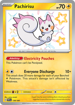 Pokemon Paldean Fates Pachirisu - 138
