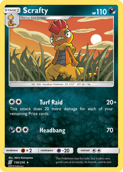 Pokemon Unified Minds Scrafty - 138