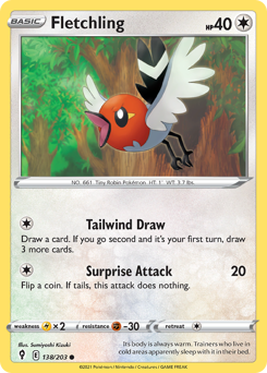 Pokemon Evolving Skies Fletchling - 138