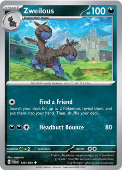 Pokemon Paldea Evolved Zweilous - 139