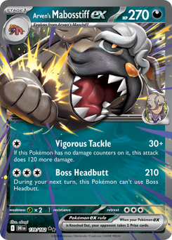Pokemon Destined Rivals Arven's Mabosstiff ex - 139
