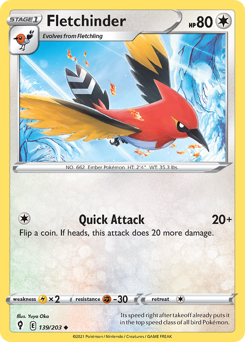 Pokemon Evolving Skies Fletchinder - 139
