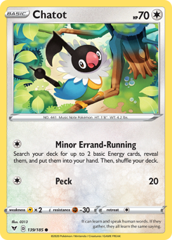 Pokemon Vivid Voltage Chatot - 139