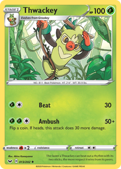 Pokemon Sword & Shield Thwackey - 13