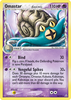 Pokemon Holon Phantoms Omastar δ - 13