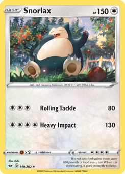 Pokemon Sword & Shield Snorlax - 140