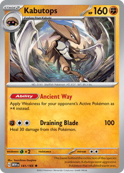 Pokemon 151 Kabutops - 141
