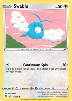 Pokemon Silver Tempest Swablu - 142
