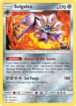 Pokemon Cosmic Eclipse Solgaleo - 142