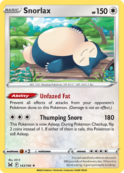 Pokemon Lost Origin Snorlax - 143