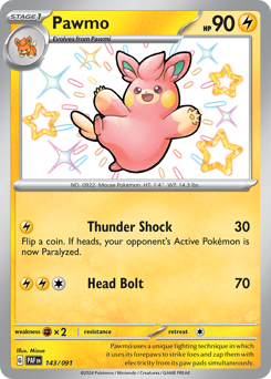 Pokemon Paldean Fates Pawmo - 143