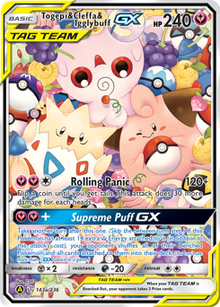 Pokemon Cosmic Eclipse Togepi & Cleffa & Igglybuff-GX - 143a